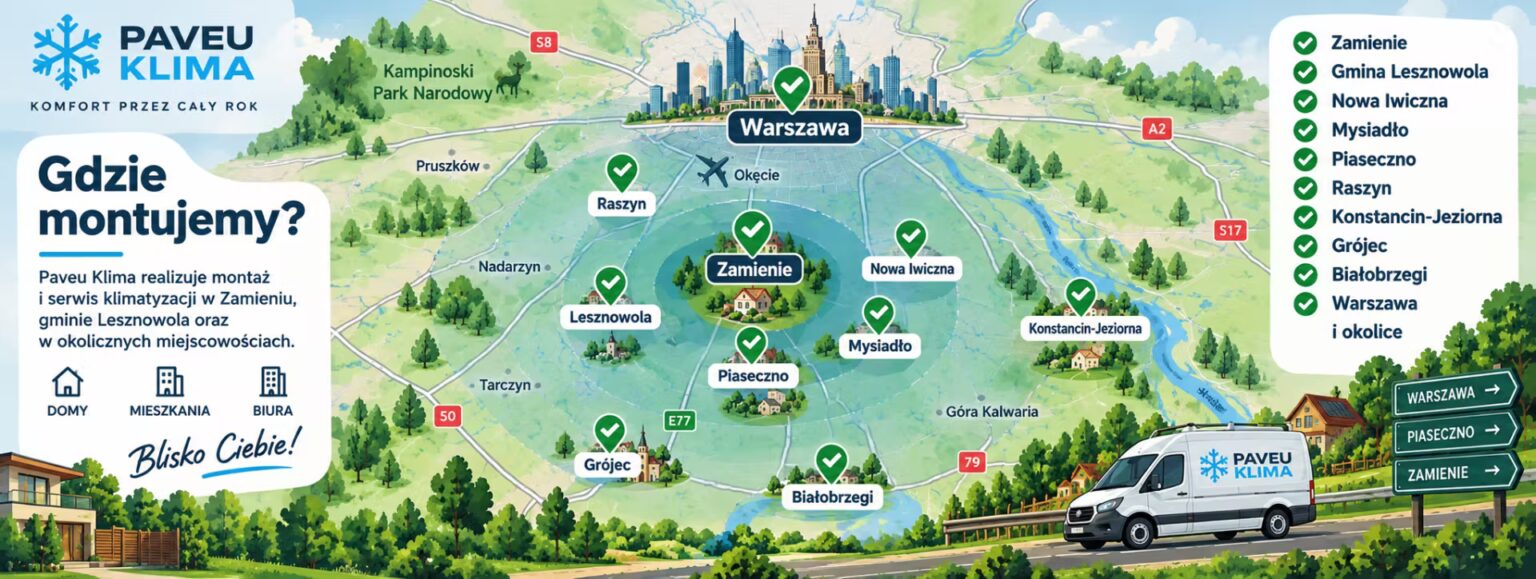 Mapa wykonywania montażu klimatyzacji